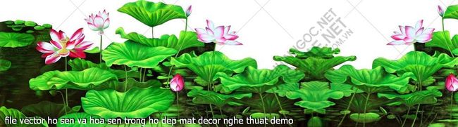 file vector ho sen va hoa sen trong ho dep mat decor nghe thuat